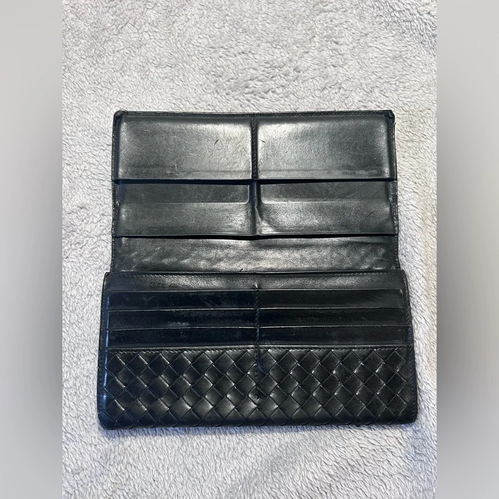 Bottega Veneta Y2K Black Leather Long Wallet - Picture 9 of 14
